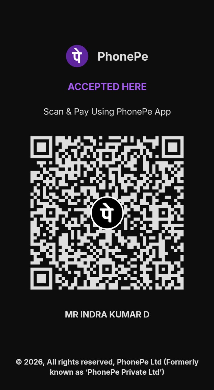 PhonePe UPI QR code for Indra Kumar D
